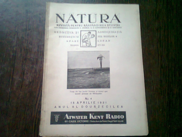 REVISTA NATURA NR.4/1931