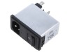 Conector Alimentare AC SCHAFFNER C14 6A 250V, Montare Snap-in, Model FN286-6-06