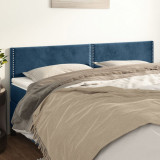 VidaXL Tăblii de pat, 2 buc, albastru &icirc;nchis, 80x5x78/88 cm, catifea
