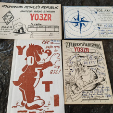 4 carti postale, radioamatori, rare, R.P.R., Anii 50-60, personalizate