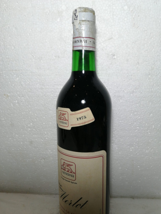 D 21 -vin ROSU MERLOT, CORNARI VENEZIA, recoltare 1975. CL 72, GR 12,5