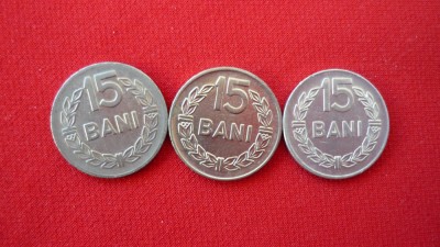 15 BANI 1960, 1966, 1975 LOT (F20)*** foto