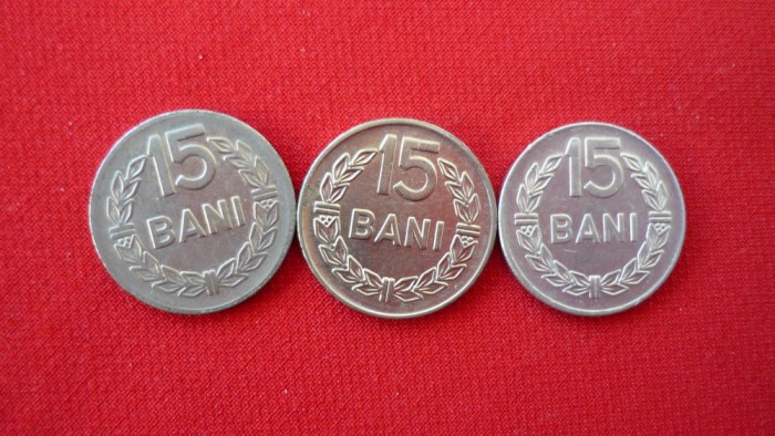 15 BANI 1960, 1966, 1975 LOT (F20)***