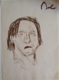 Cumpara ieftin Studiu autoportret ceraclor pe hartie semnat Corneliu Baba 29 x 21 cm, Portrete, Pastel, Abstract