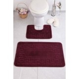 Set 2 Covorase Baie Model Ethnic 2576, Marimi 50 x 80 40 x 50 cm, Aubergine, Mov, Antiderapant, Antialergic, Polipropilena