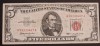 Bancnota 5 Dolari America 1963 A59333467A Timbru Rosu, Serie A