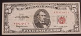 Bancnota 5 Dolari America 1963 A59333467A Timbru Rosu, Serie A