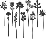 Cumpara ieftin Sticker decorativ, Flowers, Negru, 70 cm, 7466ST, Oem