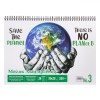 Bloc Acuarelă Spiră Nr. 3, Save the Planet, Dimensiune 35x25cm, 26 File, Copertă Moale, Oem