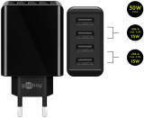 Incarcator de retea Goobay 4 porturi USB 30W design slim negru