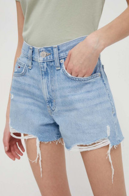 Tommy Jeans pantaloni scurți femei, uni, high waist DW0DW17641 foto