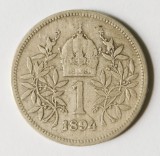 AUSTRIA 1 COROANA KORONA KRONEN 1894 VF++ ARGINT ( CITITI DESCRIEREA )