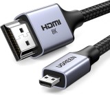 CABLU video Ugreen, &quot;HD164&quot; micro HDMI (T) la HDMI (T), rezolutie maxima 8K/60Hz, HDMI 2.1, braided, 2m, negru &quot;15517&quot; (timbru verde 2.00 lei)- 694187