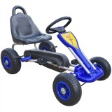 Kart cu pedale pentru copii A05 Kidscare, culoare albastru, frana de mana, pentru 3-6 ani, roti gonflabile