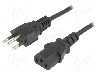Cablu alimentare AC, 1.8m, 3 fire, culoare negru, IEC C13 mama, NBR 14136 (N) mufa, ESPE -