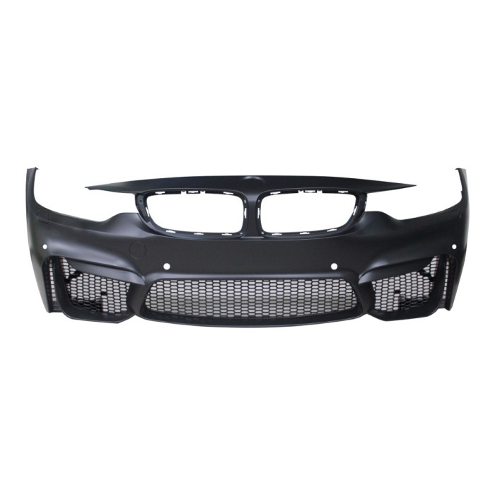 Set bara fata BMW 4/4 GC (F32/F33/F36/F82/83), 12.2013-, cu 4 gauri spalator si 4 senzori parcare; grunduit, de vopsit; type M4; cu grile inferioare;