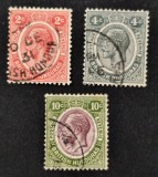 Hondurasul Britanic (Colonie Britanică) 1922&ndash;1933- 3 Timbre Clasice &bdquo;Regele George al V-lea&rdquo; Valori Ștampilate / Anulate - Cod: -PV1
