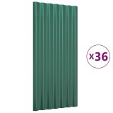 Cumpara ieftin Panouri de acoperis 36 buc. otel galvanizat verde 80x36 cm