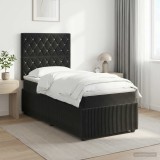 Cumpara ieftin Pat boxspring cu saltea cu headboard Negru 80 x 200 cm Catifea