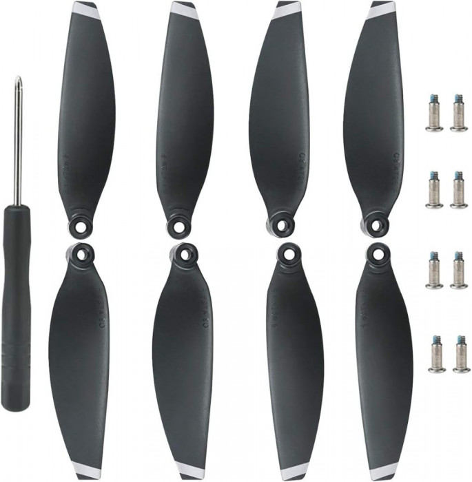 Mtlsy Screw Propellers Set de 2 perechi de elice, elice cu jantă argintie cu șur