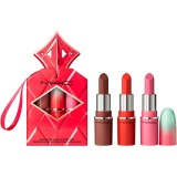 MAC Cosmetics Holiday Wildest Gleams Mini Lusterglass Lip Trio set cadou de buze culoare Brights