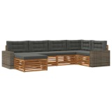 vidaXL Set de canapele de exterior cu pernă 6 pcs Natural și Antracit 3383580
