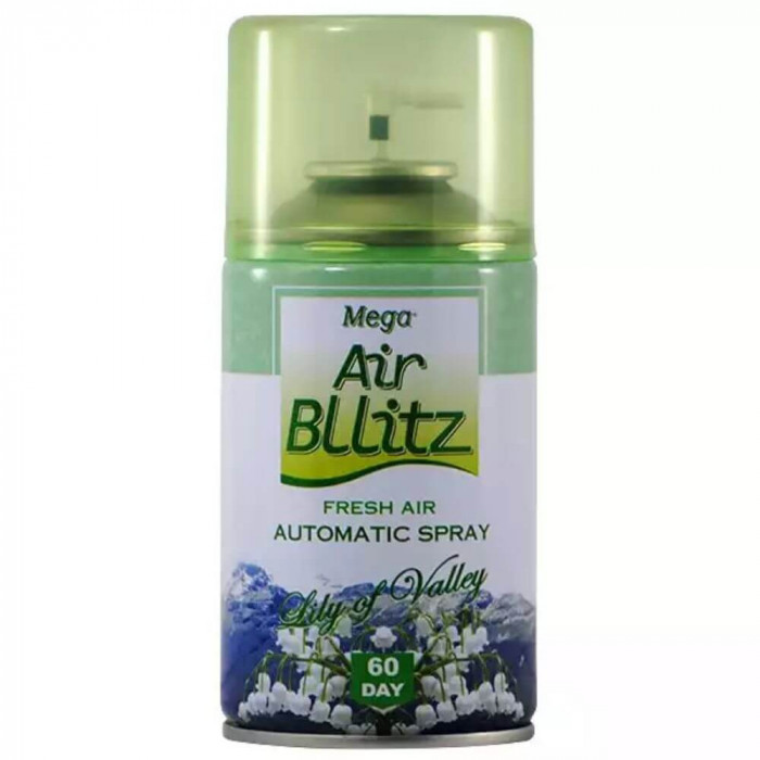 Rezerva Odorizant Camera Mega Air Blitz Fresh Air, Cantitate 260 ml, Parfum de Lacramioara, Rezerva Spray pentru Odorizant de Camera, Rezerva pentru O
