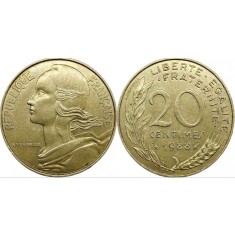 Franta 1989 - 20 centimes, circulata