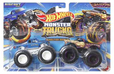 HOT WHEELS MONSTER TRUCK SET 2 MASINI SCARA 1 LA 64 BIGFOOT SI SAMSON foto