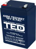 Acumulator plumb acid AGM 12V 2.7Ah F1 (4.8mm) TED1227F1, Ted
