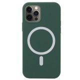 Husa magsafe liquid large hole magnetic shell pentru apple iphone 13, full cover, liquid silicone, magnetica, incarcare wireless, flippy, verde