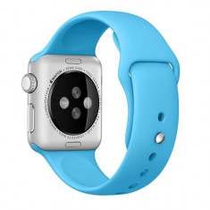 Curea iUni compatibila cu Apple Watch 1/2/3/4/5/6/7, 38mm, Silicon, Blue foto