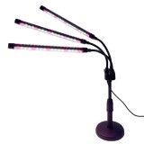 Lampa UV pentru cresterea plantelor, conectare la retea, 15W, 3 capete, 54 LED-uri, ajustabila pana la 66.5 cm, Lumina Alb Mov&nbsp;