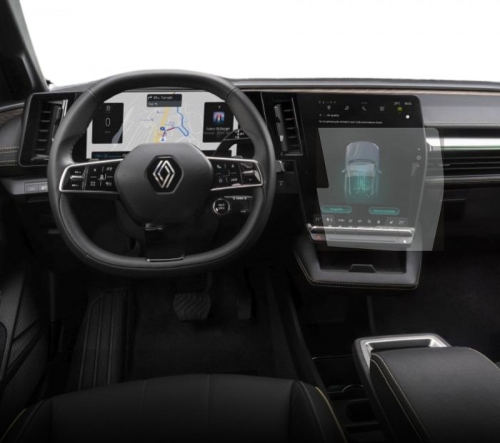 Folie Protectie Navigatie Renault Megane E-Tech 2021+, Duragon, protectie Display Navigatie, silicon Transparent, Anti-zgarieturi, kit instalare