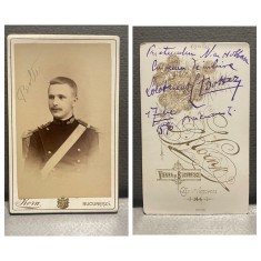 CDV Atelier Romania Bucuresti Bucuresci Bucarest Korn - Barbat in uniforma 1896