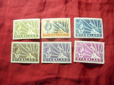 Serie mica Nyassaland 1938 Rege George VI , 6 valori foto