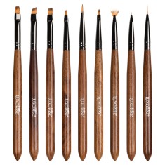 Set 9 Pensule Profesionale Manichiura Nail Art &amp;amp; Constructie Unghii LUXORISE