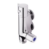 Mixter termostatic vertical pentru duș, robinet de duș pentru caravană, bară mini, din alamă masivă &ndash; crom