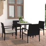 Cumpara ieftin Set de masa pentru gradina 5 pcs Negru poliratan