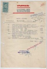 Romania, S.A.R. Tipografie - Editura Vremea, factura, copie, Bucuresti, 1942