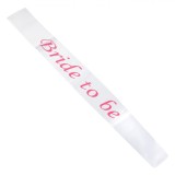 Panglica Bride To Be Petrecere Burlacite, Mesaj Roz/Alb, Decoratiune Evenimente, Accesorii Mireasa