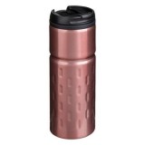 Pahar Cafea Bronz Metalic cu Capac și Gura de Scurgere 450ml, CMCLASS