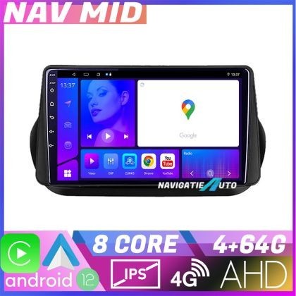 Navigatie Peugeot Bipper Citroen Nemo Fiat Qubo 2008 2017 EDOTEC-LITE Android radio gps internet Octa core 4 64 Carplay v2 CarStore Technology
