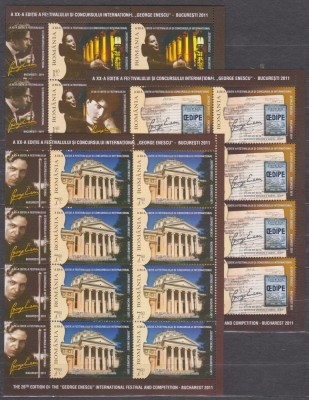 DB1 Romania 2011 LP 1914g Enescu MS MNH foto