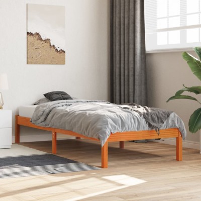 vidaXL Cadru pat fără saltea, maro ceruit, 90x190 cm, lemn masiv pin 844836 foto