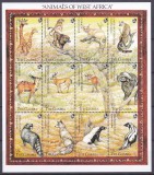 DB1 Fauna Africana Gambia Girafa Bivoli MS MNH I, Nestampilat