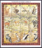 DB1 Fauna Africana Gambia Girafa Bivoli MS MNH I, Nestampilat