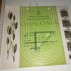 DIPLOMA SPARTACHIADA REPUBLICANA -CONCURS SAH - 1973