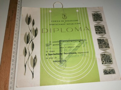 DIPLOMA SPARTACHIADA REPUBLICANA -CONCURS SAH - 1973 foto