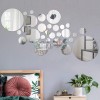 Set 30 Oglinzi Decorative Acrilice 3D Argintii Rotunde Luxury Home, Stickere Perete, Montaj Facil